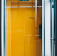 closed yellow elevator